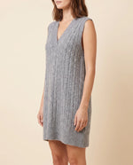 Bryn Sweater Dress for Women - Cable Knit V-Neck Sleeveless Mini
