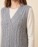Bryn Sweater Dress for Women - Cable Knit V-Neck Sleeveless Mini