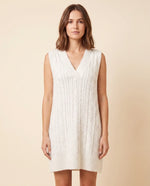 Bryn Sweater Dress for Women - Cable Knit V-Neck Sleeveless Mini