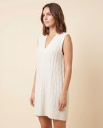 Bryn Sweater Dress for Women - Cable Knit V-Neck Sleeveless Mini