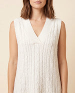 Bryn Sweater Dress for Women - Cable Knit V-Neck Sleeveless Mini