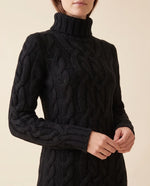 Cecily Sweater Dress for Women - Cable Knit Turtleneck Long Sleeve