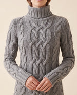 Cecily Sweater Dress for Women - Cable Knit Turtleneck Long Sleeve
