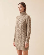 Cecily Sweater Dress for Women - Cable Knit Turtleneck Long Sleeve