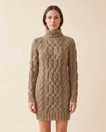 Cecily Sweater Dress for Women - Cable Knit Turtleneck Long Sleeve