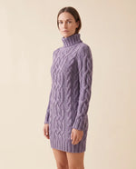 Cecily Sweater Dress for Women - Cable Knit Turtleneck Long Sleeve