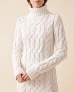 Cecily Sweater Dress for Women - Cable Knit Turtleneck Long Sleeve