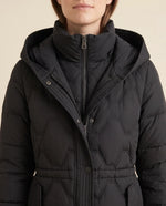 Cora Puffer Coat for Women - Longline Hooded Quilted