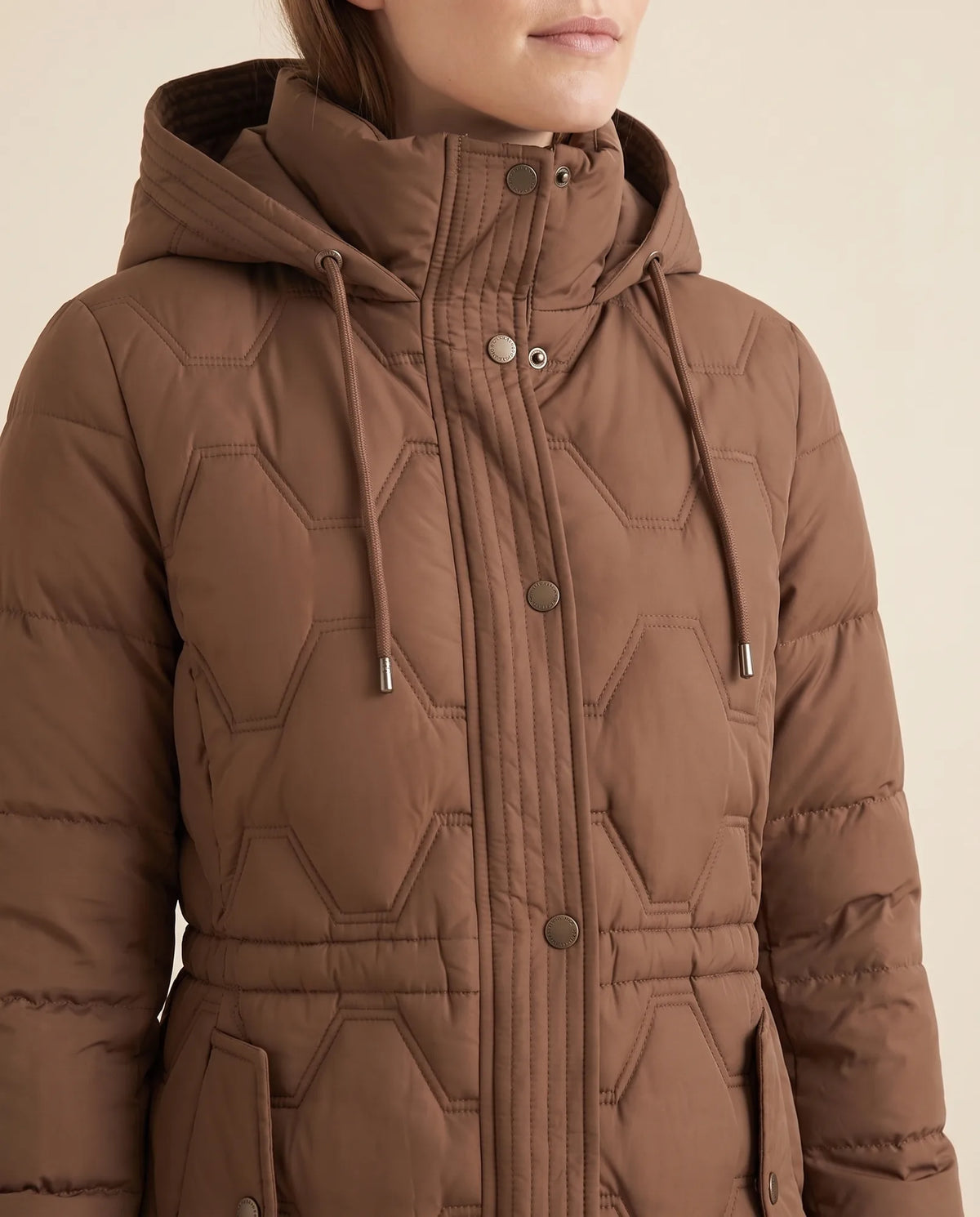 Cora Puffer Coat for Women - Longline Hooded Quilted
