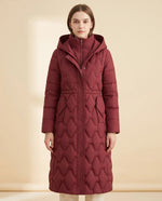 Cora Puffer Coat for Women - Longline Hooded Quilted