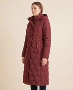 Cora Puffer Coat for Women - Longline Hooded Quilted