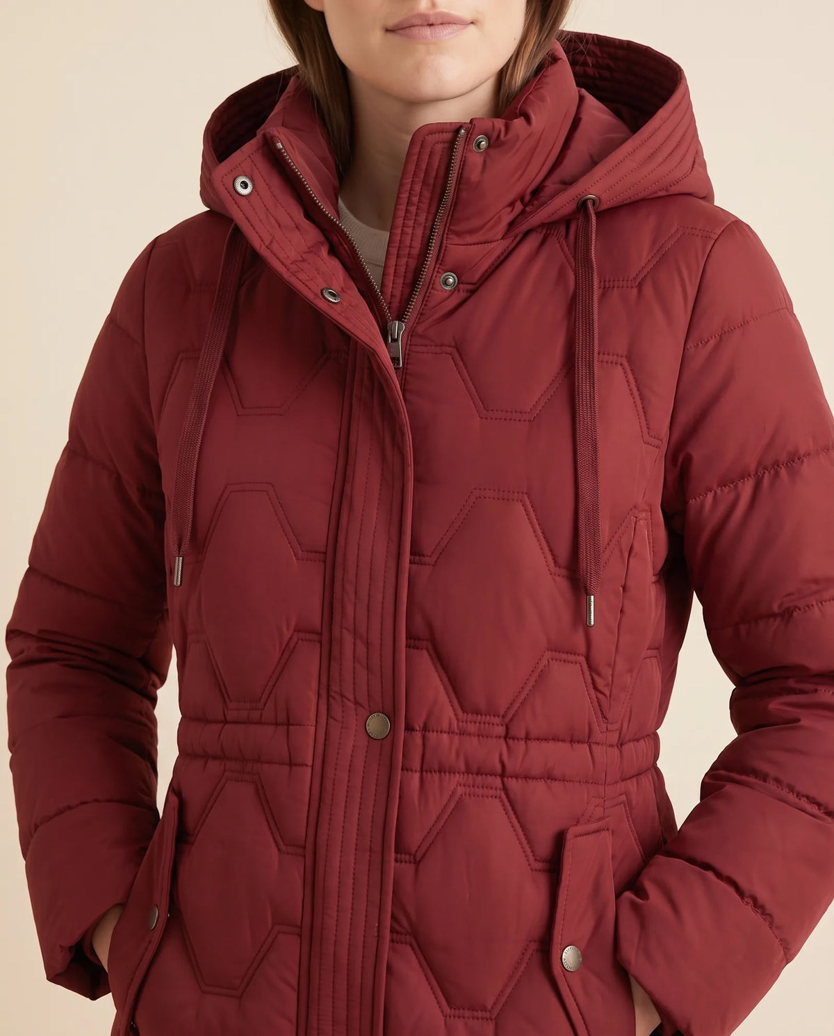 Cora Puffer Coat for Women - Longline Hooded Quilted