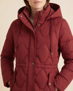 Cora Puffer Coat for Women - Longline Hooded Quilted