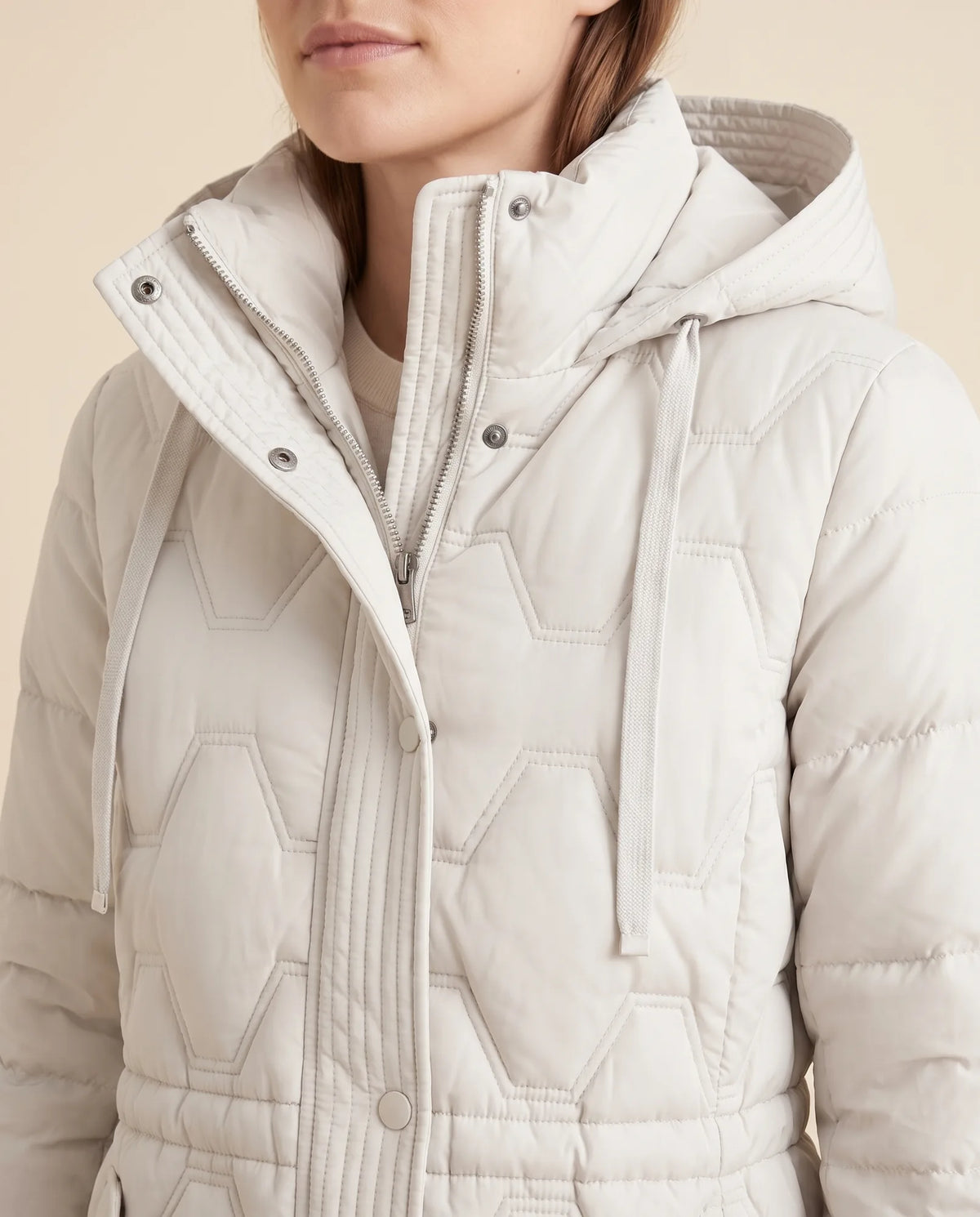 Cora Puffer Coat for Women - Longline Hooded Quilted