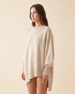 Daphne Sweater for Women - Oversized Asymmetric Hem Crew Neck