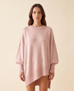 Daphne Sweater for Women - Oversized Asymmetric Hem Crew Neck