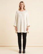 Eloise Sweater for Women - Oversized Poncho-Style Curved Hem Round Neck