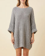 Eloise Sweater for Women - Oversized Poncho-Style Curved Hem Round Neck