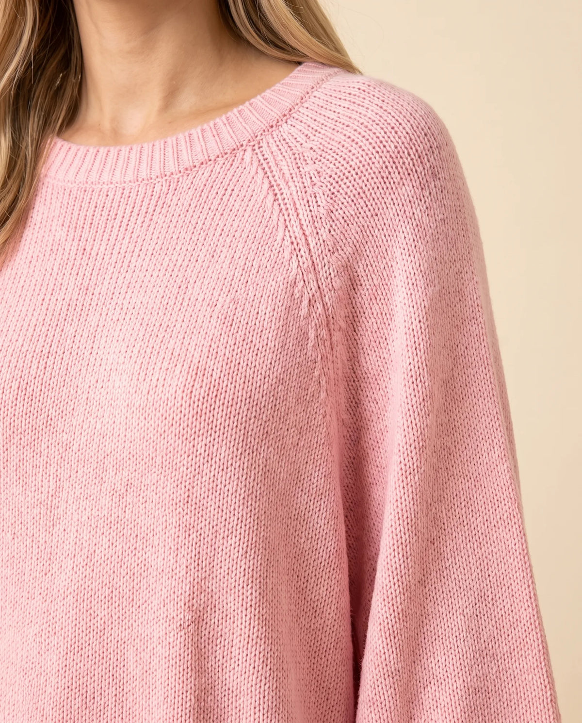 Eloise Sweater for Women - Oversized Poncho-Style Curved Hem Round Neck