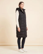 Esme Puffer Vest for Women - Longline Hooded Sleeveless