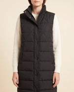 Esme Puffer Vest for Women - Longline Hooded Sleeveless