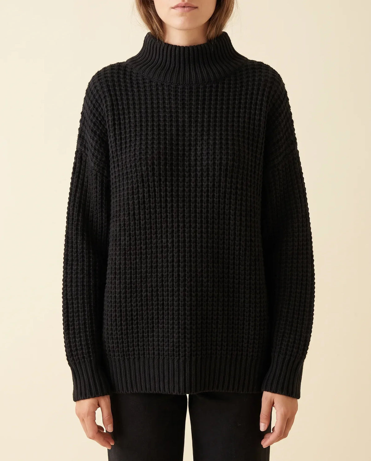 Fern Turtleneck Sweater for Women - Oversized Chunky Knit Drop Shoulder