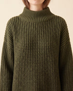 Fern Turtleneck Sweater for Women - Oversized Chunky Knit Drop Shoulder