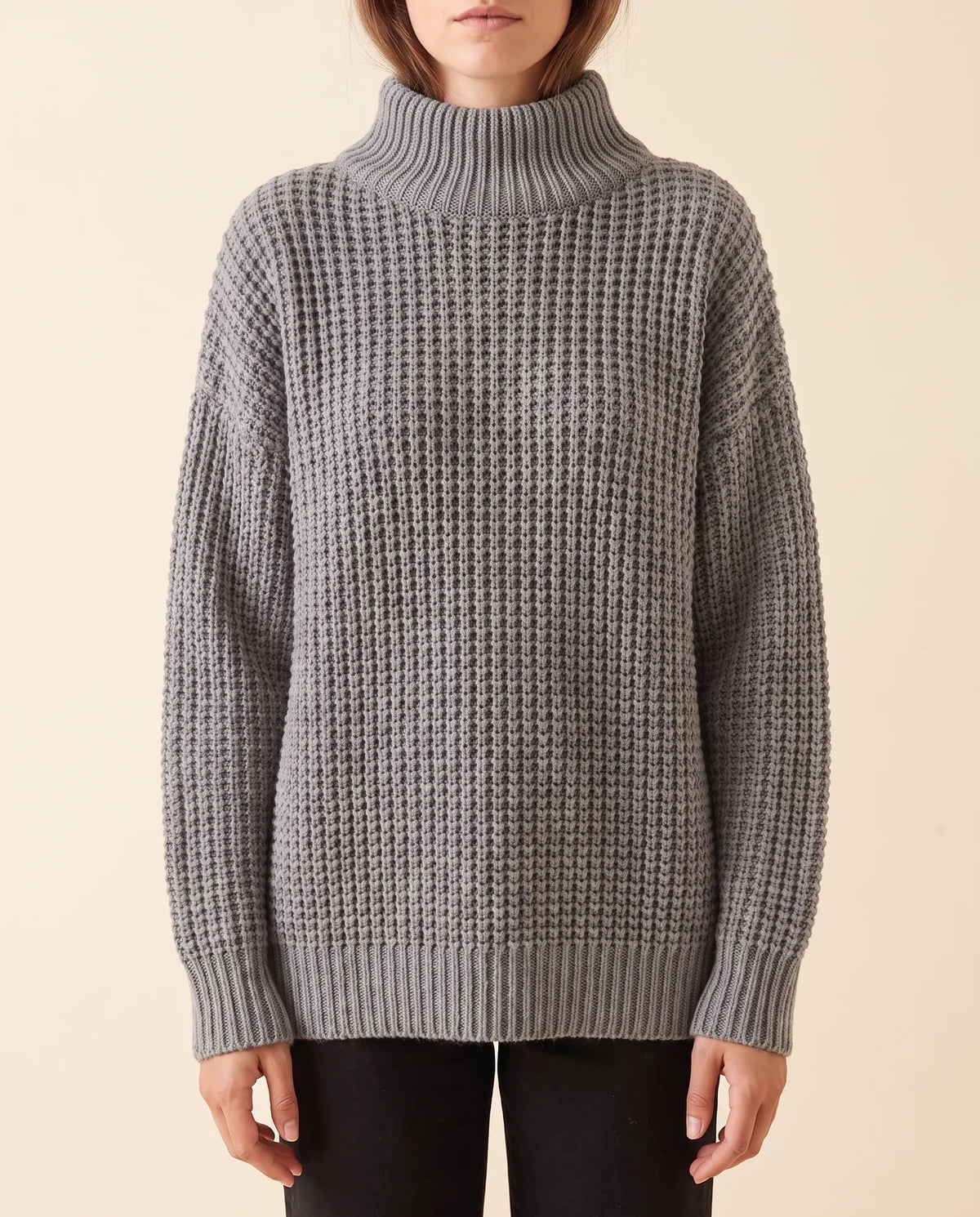 Fern Turtleneck Sweater for Women - Oversized Chunky Knit Drop Shoulder