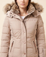 Iris Puffer Jacket for Women - Hooded Padded Winter Zip-Up