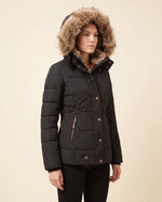 Iris Puffer Jacket for Women - Hooded Padded Winter Zip-Up