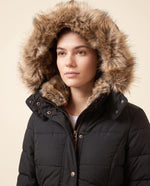 Iris Puffer Jacket for Women - Hooded Padded Winter Zip-Up