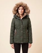 Iris Puffer Jacket for Women - Hooded Padded Winter Zip-Up