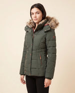 Iris Puffer Jacket for Women - Hooded Padded Winter Zip-Up