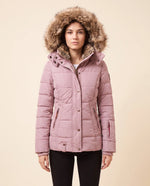 Iris Puffer Jacket for Women - Hooded Padded Winter Zip-Up