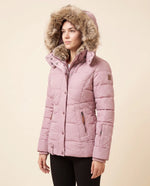 Iris Puffer Jacket for Women - Hooded Padded Winter Zip-Up