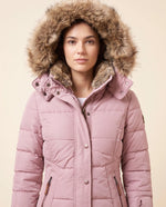 Iris Puffer Jacket for Women - Hooded Padded Winter Zip-Up