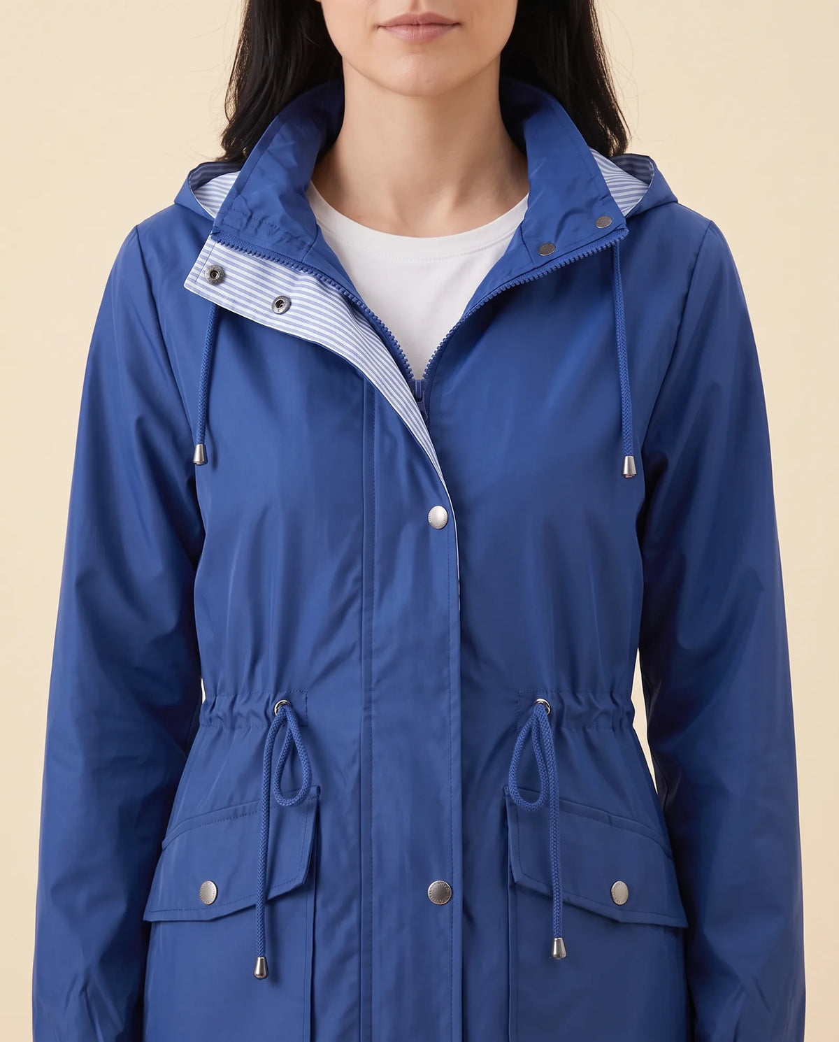 Mira Trench Coat for Women - Hooded Water-Repellent Longline