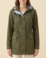 Mira Trench Coat for Women - Hooded Water-Repellent Longline