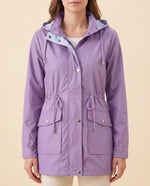 Mira Trench Coat for Women - Hooded Water-Repellent Longline