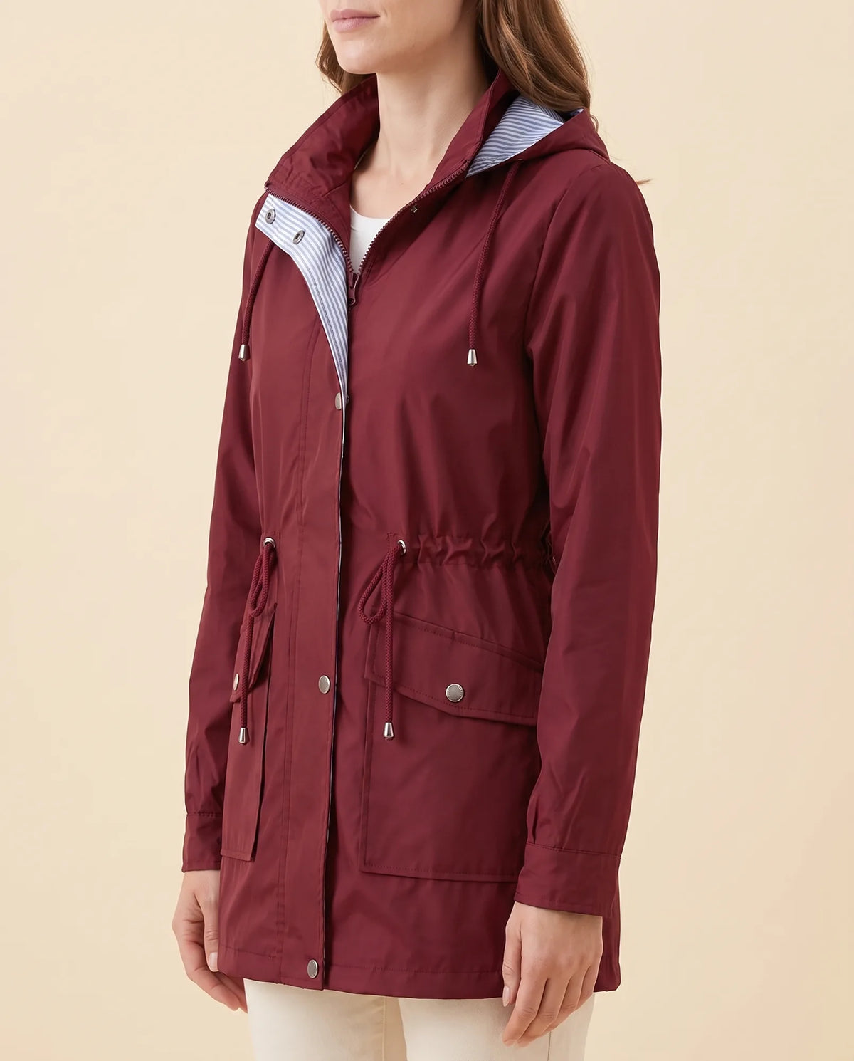 Mira Trench Coat for Women - Hooded Water-Repellent Longline