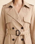 Nell Trench Coat for Women - Double-Breasted Belted Longline