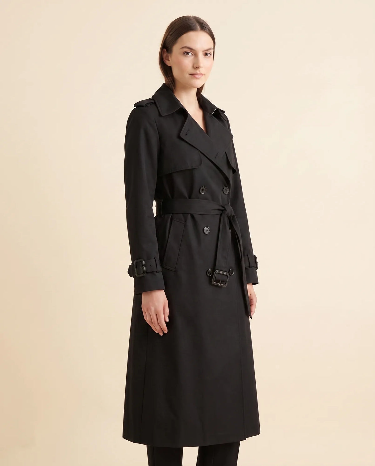 Nell Trench Coat for Women - Double-Breasted Belted Longline
