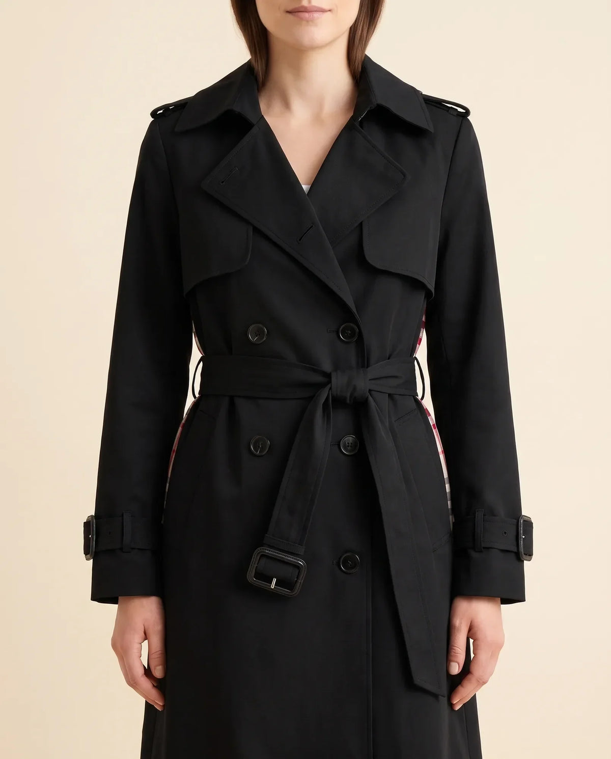 Nell Trench Coat for Women - Double-Breasted Belted Longline