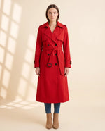 Nell Trench Coat for Women - Double-Breasted Belted Longline