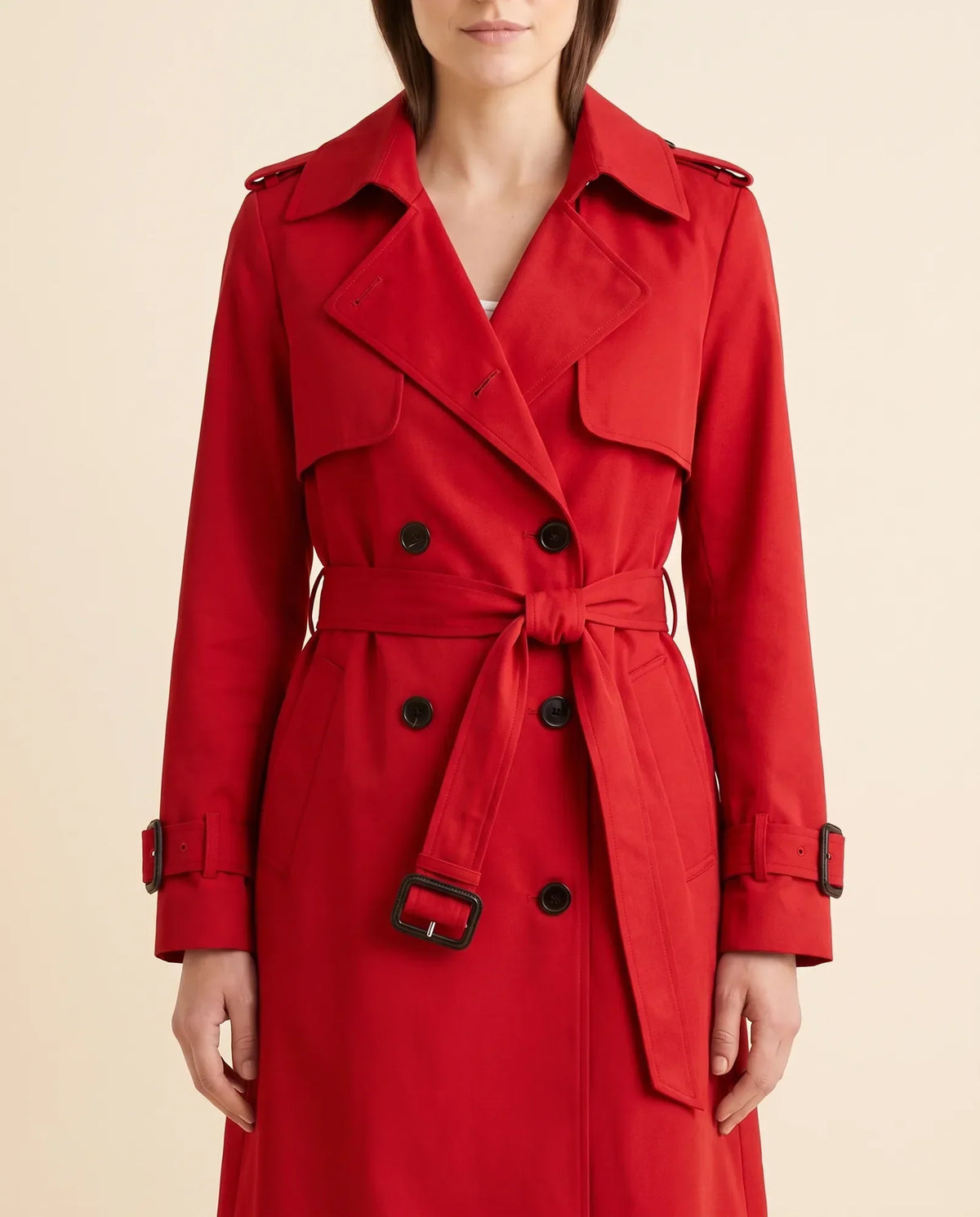 Nell Trench Coat for Women - Double-Breasted Belted Longline