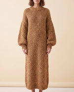 Noelle Maxi Sweater Dress for Women - Chunky Knit Oversized Balloon Sleeve