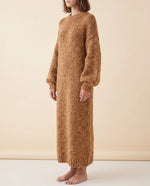 Noelle Maxi Sweater Dress for Women - Chunky Knit Oversized Balloon Sleeve