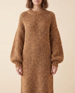 Noelle Maxi Sweater Dress for Women - Chunky Knit Oversized Balloon Sleeve