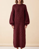Noelle Maxi Sweater Dress for Women - Chunky Knit Oversized Balloon Sleeve