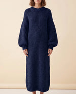 Noelle Maxi Sweater Dress for Women - Chunky Knit Oversized Balloon Sleeve